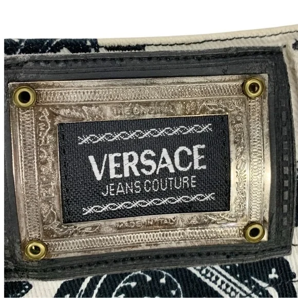 Vintage Versace High waist Denim Jean Skirt Size 24 EU 38 - Picture 7 of 11